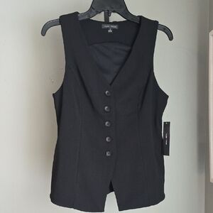 🆕️ Moa Moa Black Button-Up Vest Size Medium NWT